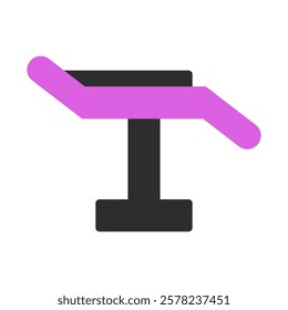 Abstract furniture object in purple and black colors