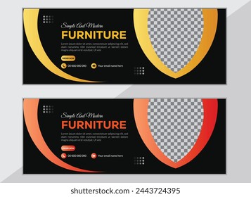 Abstract Furniture sale Facebook cover page design