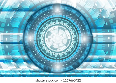 abstract future circle technology blue concept background vector illustration