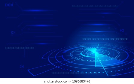 Abstract future circuit board. Internet technology, computer science and technology deep blue background, science and technology concept.