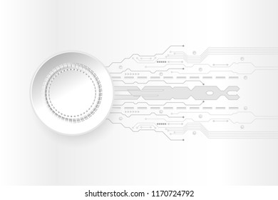 Abstract Future circuit technology white background. Concept innovation connect digital line in world computer network data communication. vector illustration