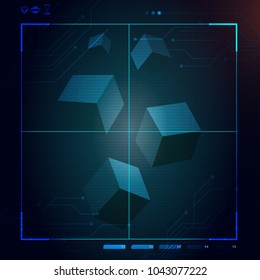 Abstract future, concept vector futuristic blue virtual graphic touch user interface HUD. Futuristic HUD background. dashboard spacecraft. The sight is fantastic