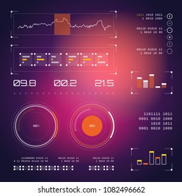 Abstract future, concept vector futuristic virtual graphic touch user interface HUD set.
