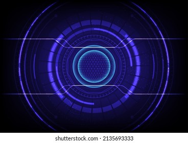 Abstract future, concept vector futuristic blue virtual graphic touch user interface HUD. For web, site, mobile applications isolated on black background, techno, online design, business, gui, ui