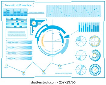 Abstract future, concept vector futuristic blue virtual graphic touch user interface HUD. For web, site, mobile applications isolated on black background, techno, online design, business, gui, ui.