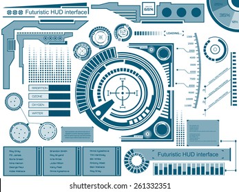Abstract future, concept vector futuristic blue virtual graphic touch user interface HUD. For web, site, mobile applications isolated on black background, techno, online design, business, gui, ui.