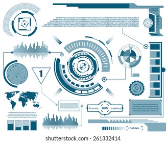 Abstract future, concept vector futuristic blue virtual graphic touch user interface HUD. For web, site, mobile applications isolated on black background, techno, online design, business, gui, ui.