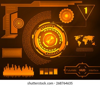 Abstract future, concept vector futuristic blue virtual graphic touch user interface HUD. For web, site, mobile applications isolated on black background, techno, online design, business, gui, ui.