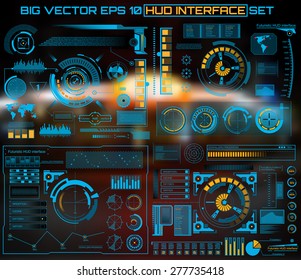 Abstract future, concept vector futuristic blue virtual graphic touch user interface HUD. For web, site, mobile applications isolated on black background, techno, online design, business, gui, ui.