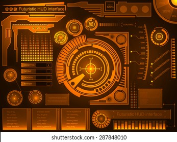 Abstract future, concept vector futuristic blue virtual graphic touch user interface HUD. For web, site, mobile applications isolated on black background, techno, online design, business, gui, ui.