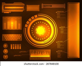 Abstract future, concept vector futuristic blue virtual graphic touch user interface HUD. For web, site, mobile applications isolated on black background, techno, online design, business, gui, ui.