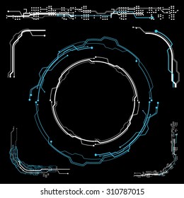 Abstract future, concept vector futuristic blue virtual graphic touch user interface HUD.
