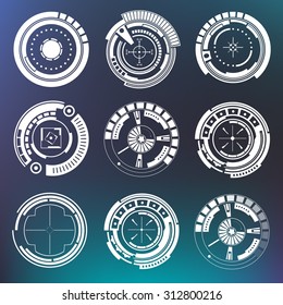 Abstract future, concept vector futuristic blue virtual graphic touch user interface HUD. For web, site, mobile applications isolated on black background, techno, online design, business