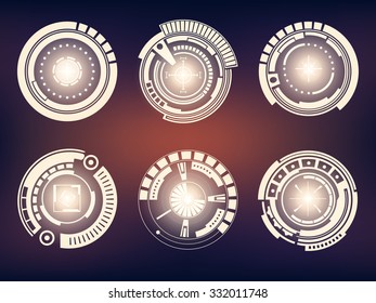 Abstract future, concept vector futuristic blue virtual graphic touch user interface HUD. For web, site, mobile applications isolated on black background, techno, online design, business, gui, ui