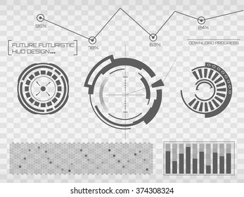 Abstract future, concept vector futuristic blue virtual graphic touch user interface HUD. For web, site, mobile applications isolated on black background, techno, online design, business, gui, ui