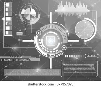Abstract future, concept vector futuristic blue virtual graphic touch user interface HUD. For web, site, mobile applications isolated on black background, techno, online design, business, gui, ui