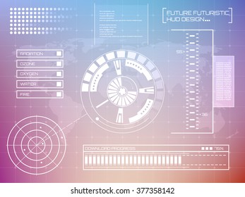 Abstract future, concept vector futuristic blue virtual graphic touch user interface HUD. For web, site, mobile applications isolated on black background, techno, online design, business, gui, ui