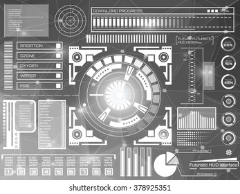 Abstract future, concept vector futuristic virtual graphic touch user interface HUD. For web, site, mobile applications isolated on black background, techno, online design, business, gui, ui