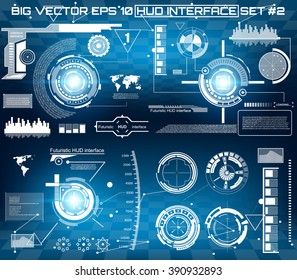 Abstract future, concept vector futuristic blue virtual graphic touch user interface HUD. For web, site, mobile applications isolated on black background, techno, online design, business, gui, ui