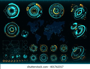 Abstract Future, Concept Vector Futuristic Interface. Communications Map Of The World