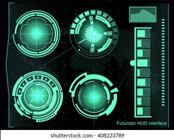 Abstract future, concept vector futuristic blue virtual graphic touch user interface HUD. For web, site, mobile applications isolated on black background, techno, online design, business, gui, ui