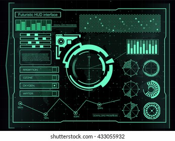 Abstract future, concept vector futuristic blue virtual graphic touch user interface HUD. For web, site, mobile applications isolated on black background, techno, online design, business, gui, ui.