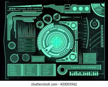 Abstract future, concept vector futuristic blue virtual graphic touch user interface HUD. For web, site, mobile applications isolated on black background, techno, online design, business, gui, ui.