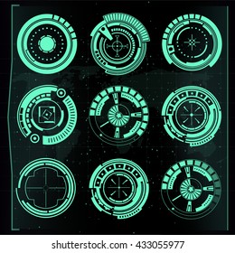 Abstract future, concept vector futuristic blue virtual graphic touch user interface HUD. For web, site, mobile applications isolated on black background, techno, online design, business, gui, ui.