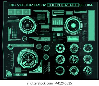 Abstract future, concept vector futuristic blue virtual graphic touch user interface HUD. For web, site, mobile applications isolated on black background, techno, online design, business, gui, ui