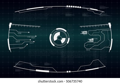 Abstract future, concept vector futuristic blue virtual graphic touch user interface HUD.   Futuristic HUD background. dashboard spacecraft. The sight is fantastic