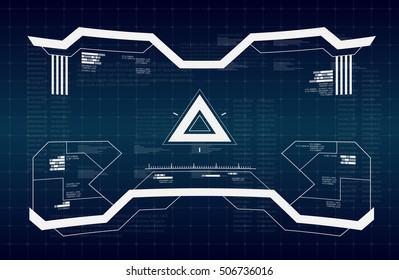 Abstract future, concept vector futuristic blue virtual graphic touch user interface HUD.   Futuristic HUD background. dashboard spacecraft. The sight is fantastic