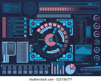 Abstract future, concept vector futuristic blue virtual graphic touch user interface HUD. For web, site, mobile applications isolated on background, techno, online design, business, gui, ui, kit, hud.