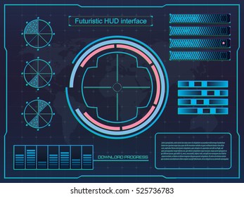 Abstract future, concept vector futuristic blue virtual graphic touch user interface HUD. For web, site, mobile applications isolated on background, techno, online design, business, gui, ui, kit, hud.