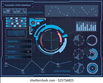 Abstract future, concept vector futuristic blue virtual graphic touch user interface HUD. For web, site, mobile applications isolated on background, techno, online design, business, gui, ui, kit, hud.