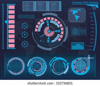 Abstract future, concept vector futuristic blue virtual graphic touch user interface HUD. For web, site, mobile applications isolated on background, techno, online design, business, gui, ui, kit, hud.