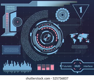 Abstract future, concept vector futuristic blue virtual graphic touch user interface HUD. For web, site, mobile applications isolated on background, techno, online design, business, gui, ui, kit, hud.