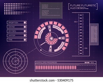 Abstract future, concept vector futuristic blue virtual graphic touch user interface HUD. For web, site, mobile applications isolated on background, techno, online design, business, gui, ui, kit, hud.
