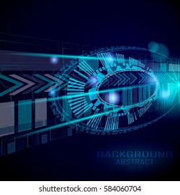 Abstract future, concept vector futuristic blue virtual graphic. Techno circle background abstract. Speed illustration.