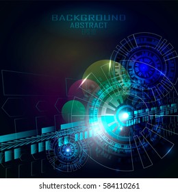 Abstract future, concept vector futuristic blue virtual graphic. Techno circle background abstract. Infographic web design. Vector illustration.
