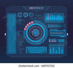 Abstract future, concept vector futuristic blue virtual graphic touch user interface HUD. For web, site, mobile applications isolated on background, techno, online design, business, gui, ui, kit, hud