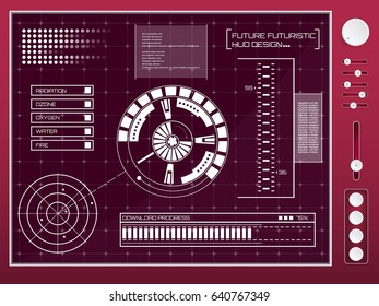 Abstract future, concept vector futuristic blue virtual graphic touch user interface HUD. For web, site, mobile applications isolated on background, techno, online design, business, gui, ui, kit, hud