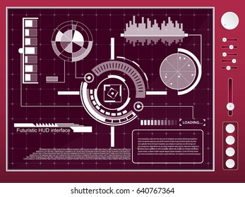 Abstract future, concept vector futuristic blue virtual graphic touch user interface HUD. For web, site, mobile applications isolated on background, techno, online design, business, gui, ui, kit, hud