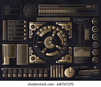Abstract future, concept vector futuristic blue virtual graphic touch user interface HUD. For web, site, mobile applications isolated on background, techno, online design, business, gui, ui, kit, hud