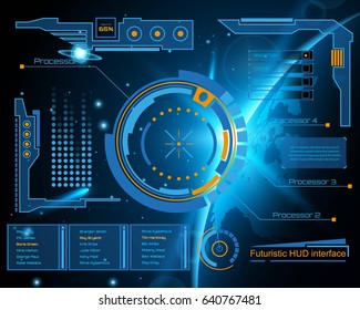 Abstract future, concept vector futuristic blue virtual graphic touch user interface HUD. For web, site, mobile applications isolated on background, techno, online design, business, gui, ui, kit, hud