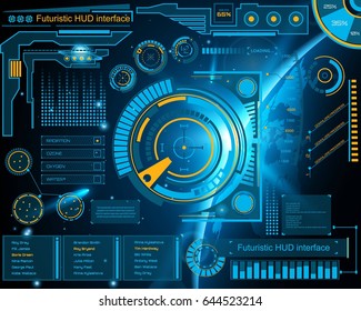 Abstract future, concept vector futuristic blue virtual graphic touch user interface HUD. For web, site, mobile applications isolated on background, techno, online design, business, gui, ui, kit, hud
