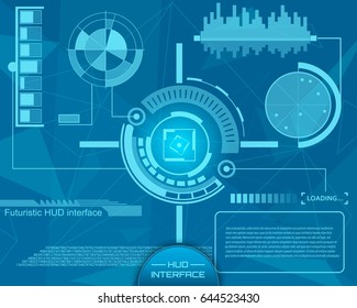 Abstract future, concept vector futuristic blue virtual graphic touch user interface HUD. For web, site, mobile applications isolated on background, techno, online design, business, gui, ui, kit, hud