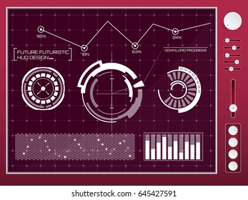 Abstract future, concept vector futuristic blue virtual graphic touch user interface HUD. For web, site, mobile applications isolated on background, techno, online design, business, gui, ui, kit, hud