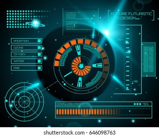 Abstract future, concept vector futuristic blue virtual graphic touch user interface HUD. For web, site, mobile applications isolated on background, techno, online design, business, gui, ui, kit, hud
