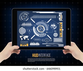 Abstract future, concept vector futuristic blue virtual graphic touch user interface HUD. For web, site, mobile applications isolated on background, techno, online design, business, gui, ui, kit, hud