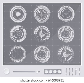 Abstract future, concept vector futuristic blue virtual graphic touch user interface HUD. For web, site, mobile applications isolated on background, techno, online design, business, gui, ui, kit, hud